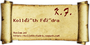 Kolláth Fédra névjegykártya